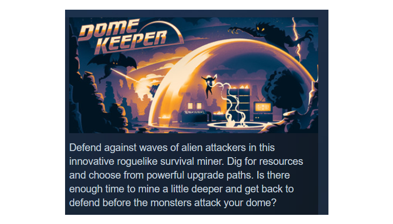 dome keeper steam capsule description